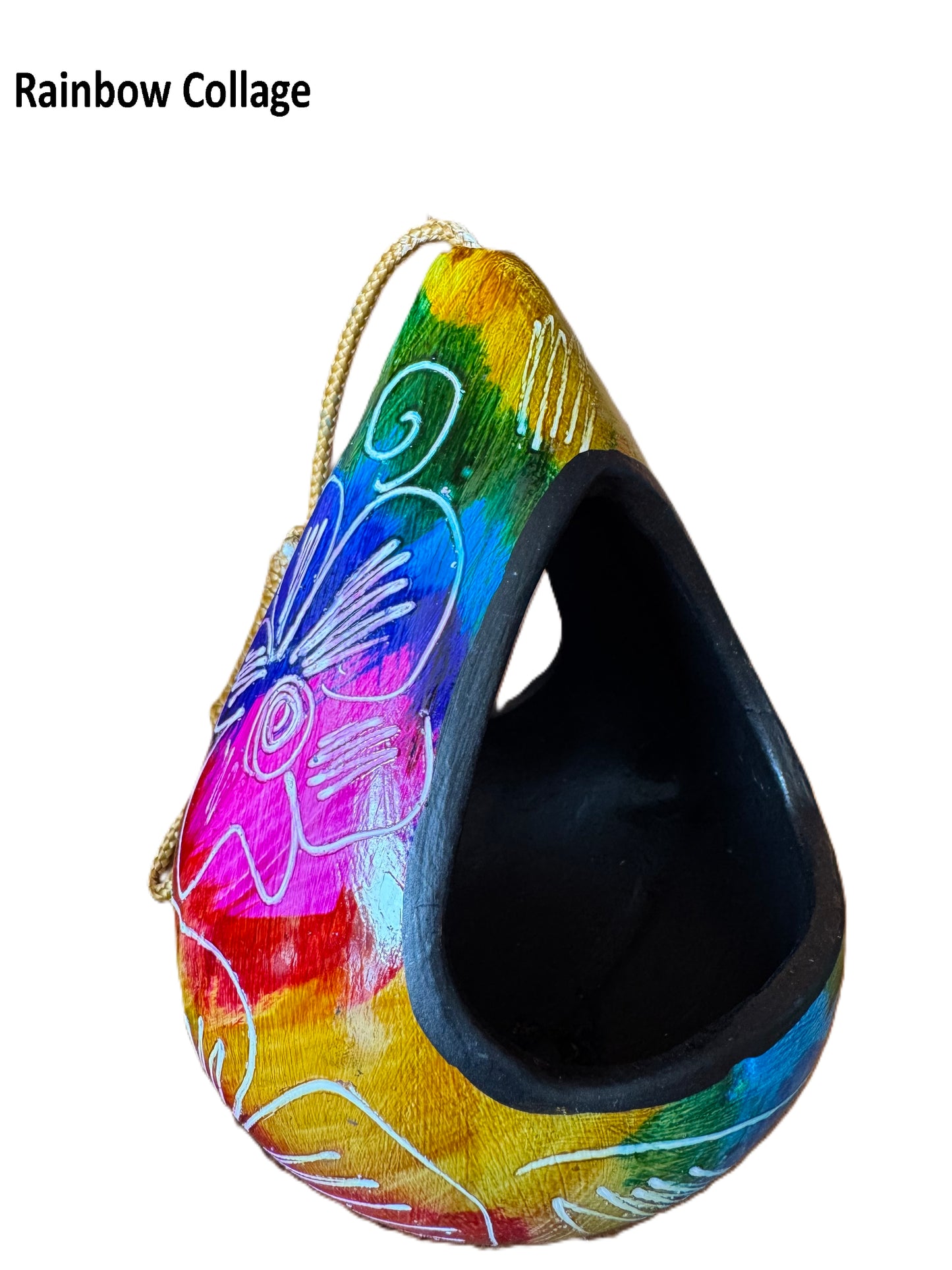 Multicolor Hanging Clay Gourd Planter