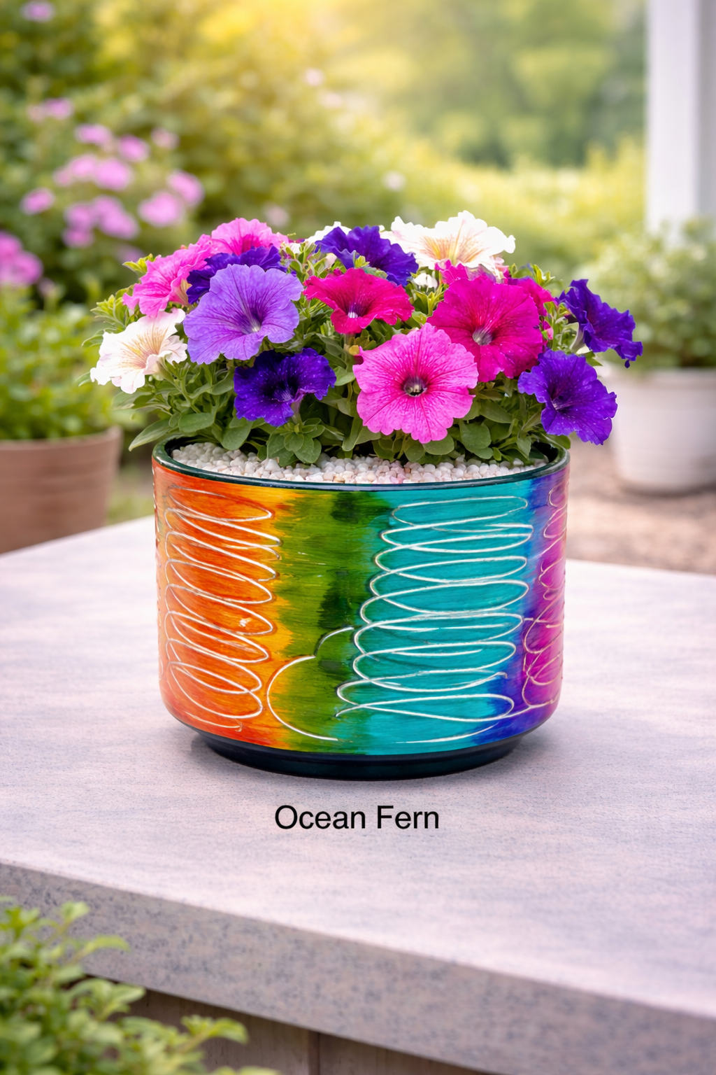 Multicolored Succulent Cylinder Pot