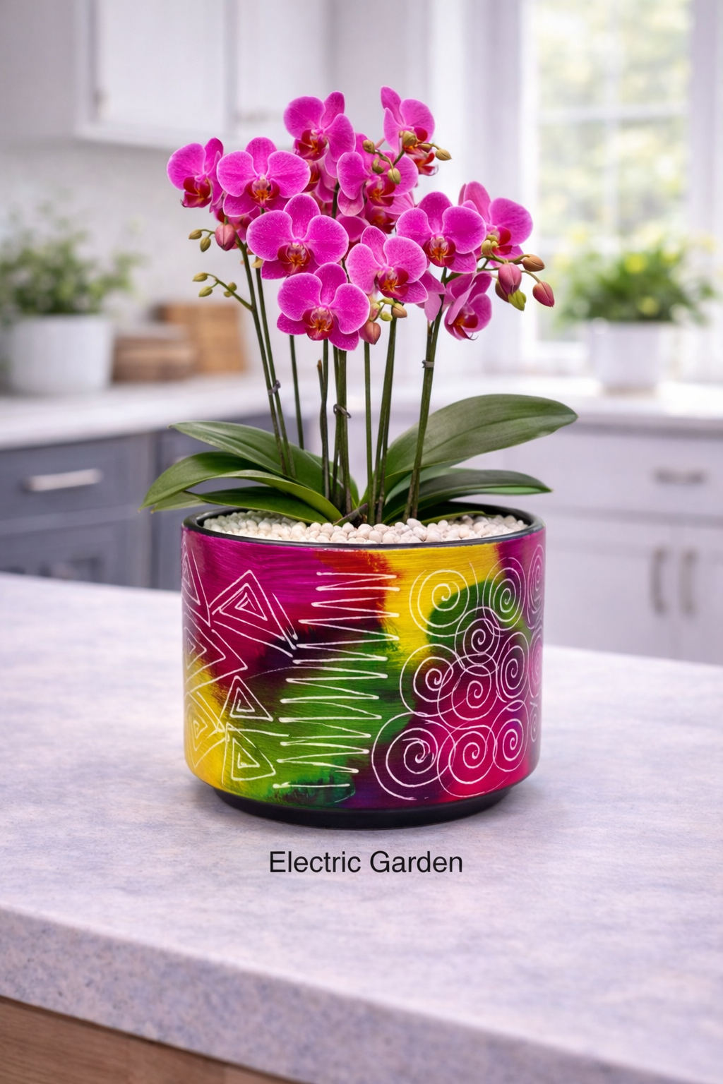 Multicolored Succulent Cylinder Pot