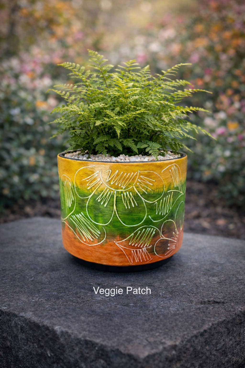 Multicolored Succulent Cylinder Pot