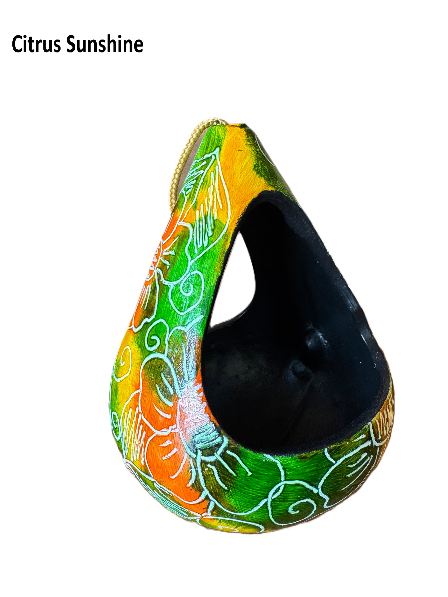 Multicolor Hanging Clay Gourd Planter
