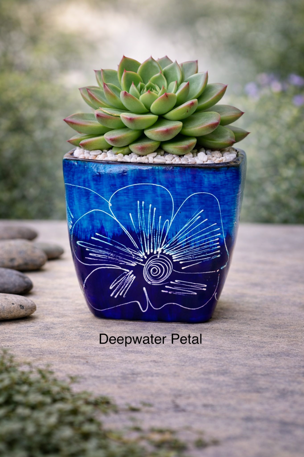Colombian Artisan Hand-Painted Multicolor Square Clay Pot