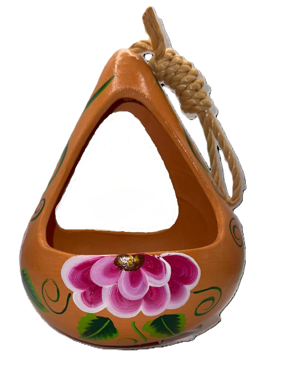 Floral Hanging Ceramic Gourd Planter