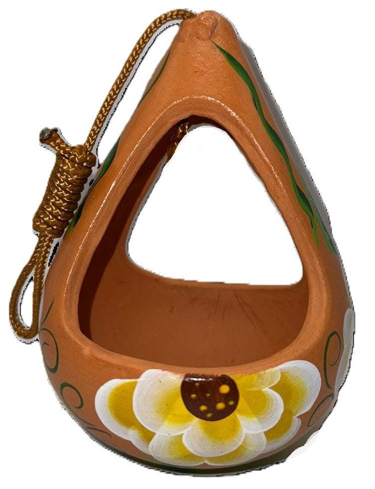 Floral Hanging Ceramic Gourd Planter