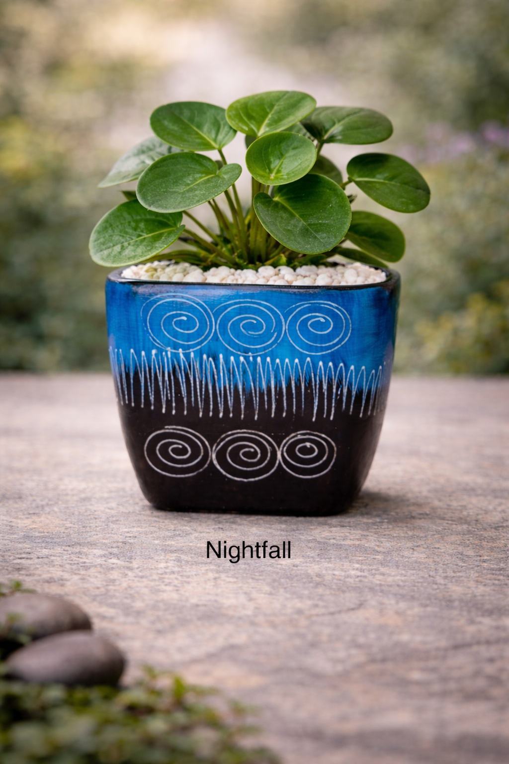 Colombian Artisan Hand-Painted Multicolor Square Clay Pot